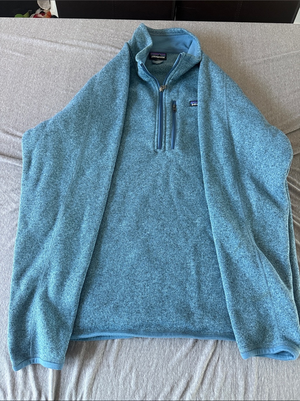 Patagonia Blue Heather Logo Knit Pullover - Picture 4 of 5